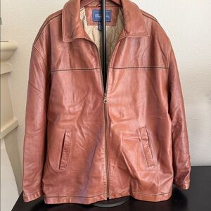 Faconnable Tan Leather Jacket